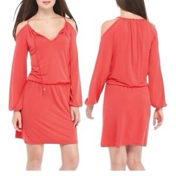 Michael Kors Sangria Stretch Matte Jersey Cold Shoulder
Dress large - Picture 1 of 11